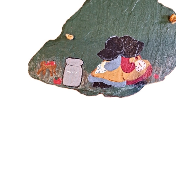 Vintage Hand Painted Slate Sign Primitive Folk Art Country Cottage Wall Decor - Picture 2 of 7